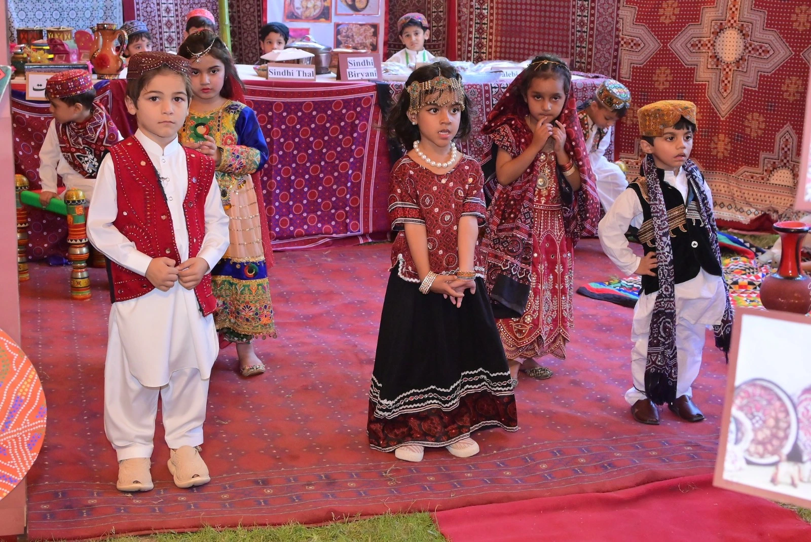 Students visiting a science corner or exhibition
