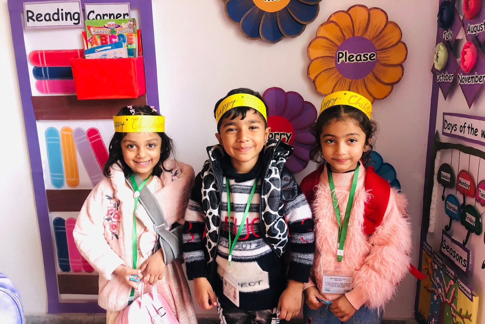 Students participating in a morning assembly