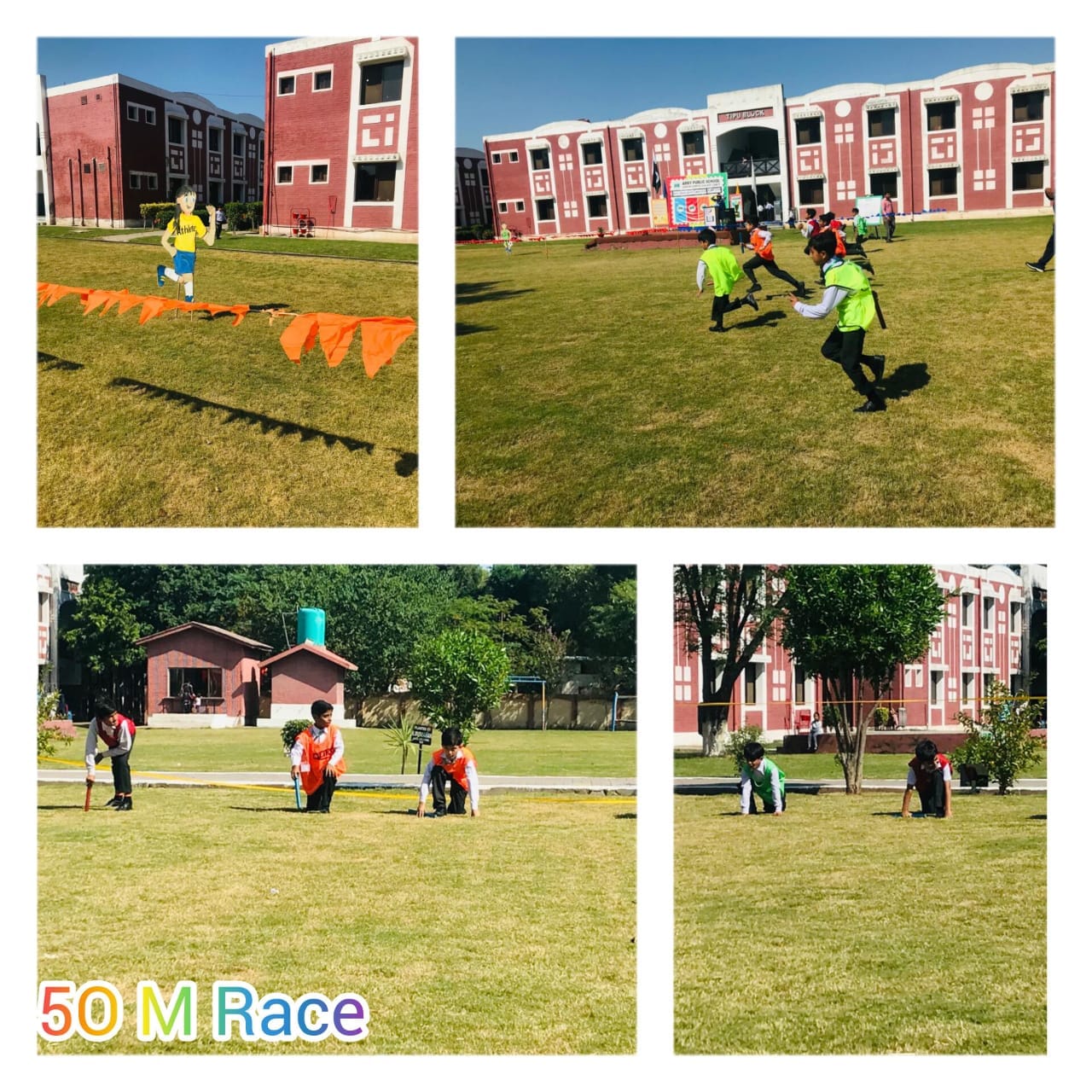 Students in sports dress on the playground